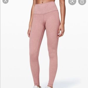Lululemon Wonder Under Blush Pink Acid Wash size 4